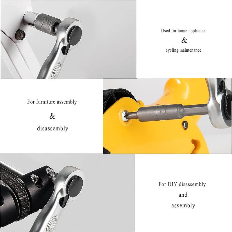 SHOWAY 38 in 1 Sturdy Ratchet Wrench Set, Mini Multi-Function Screwdriver Set, Easy Carry Socket Set, Hardware Tool Combination Screwdriver Tool Box, SRWRE01-OG - Image 5