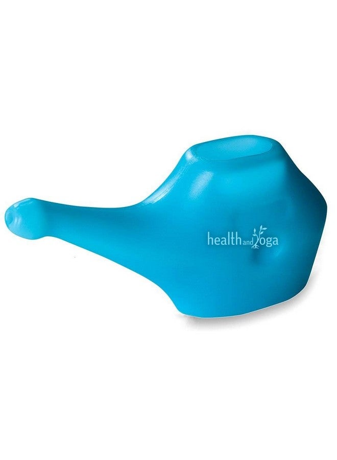 سول غيني وعاء نيتي البلاستيكي QwikFlo من HealthAndYoga® (أزرق - 200 مل) - لتنظيف الأنف والجيوب الأنفية المسدودة - غسول أنفي ملحي للتخلص من السموم من اليوجا - لنزلات البرد والصداع - اقتصادي وخفيف الوزن وملحق للسفر - Image 1