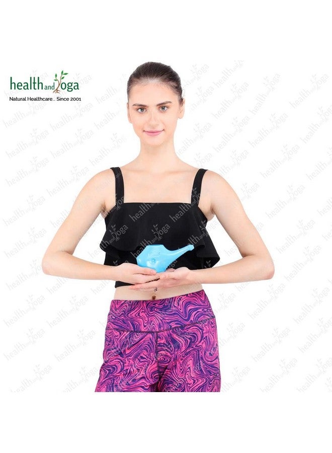 سول غيني وعاء نيتي البلاستيكي QwikFlo من HealthAndYoga® (أزرق - 200 مل) - لتنظيف الأنف والجيوب الأنفية المسدودة - غسول أنفي ملحي للتخلص من السموم من اليوجا - لنزلات البرد والصداع - اقتصادي وخفيف الوزن وملحق للسفر - Image 2