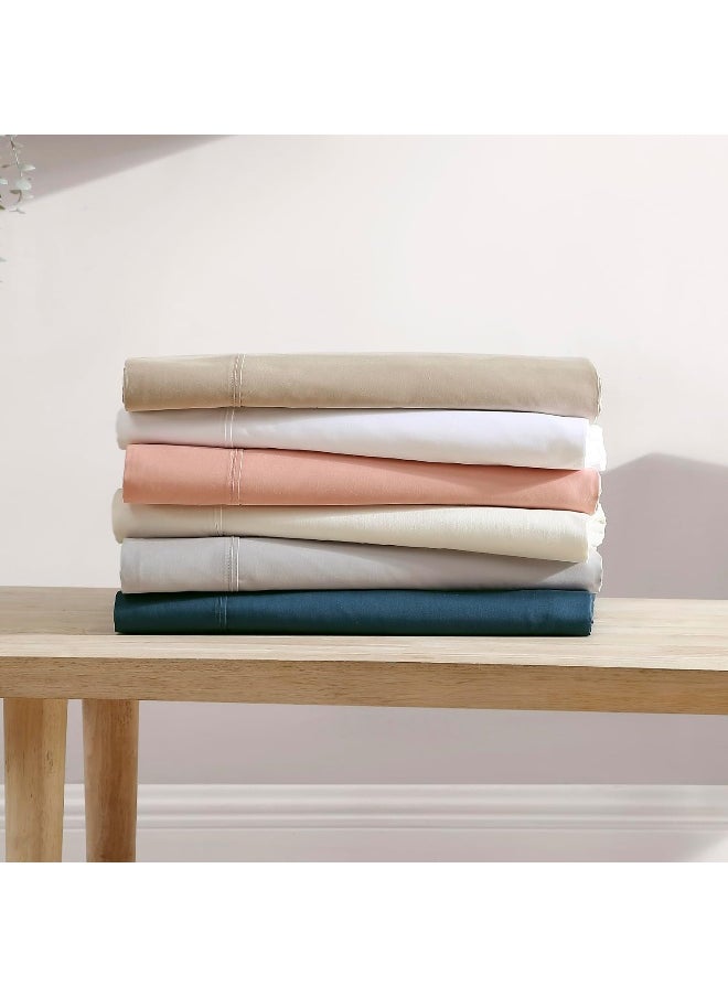 Generic - Brielle Home 400 Thread Count Solid 100% Cotton Sateen Sheets Collection, KING, VAPOR GREY - Image 1