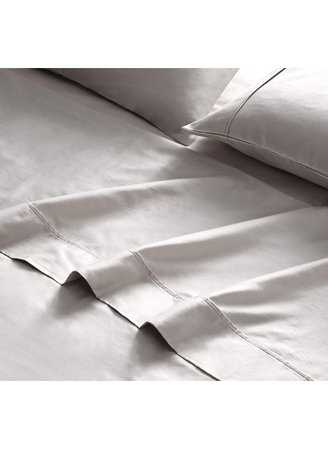 Generic - Brielle Home 400 Thread Count Solid 100% Cotton Sateen Sheets Collection, KING, VAPOR GREY - Image 1