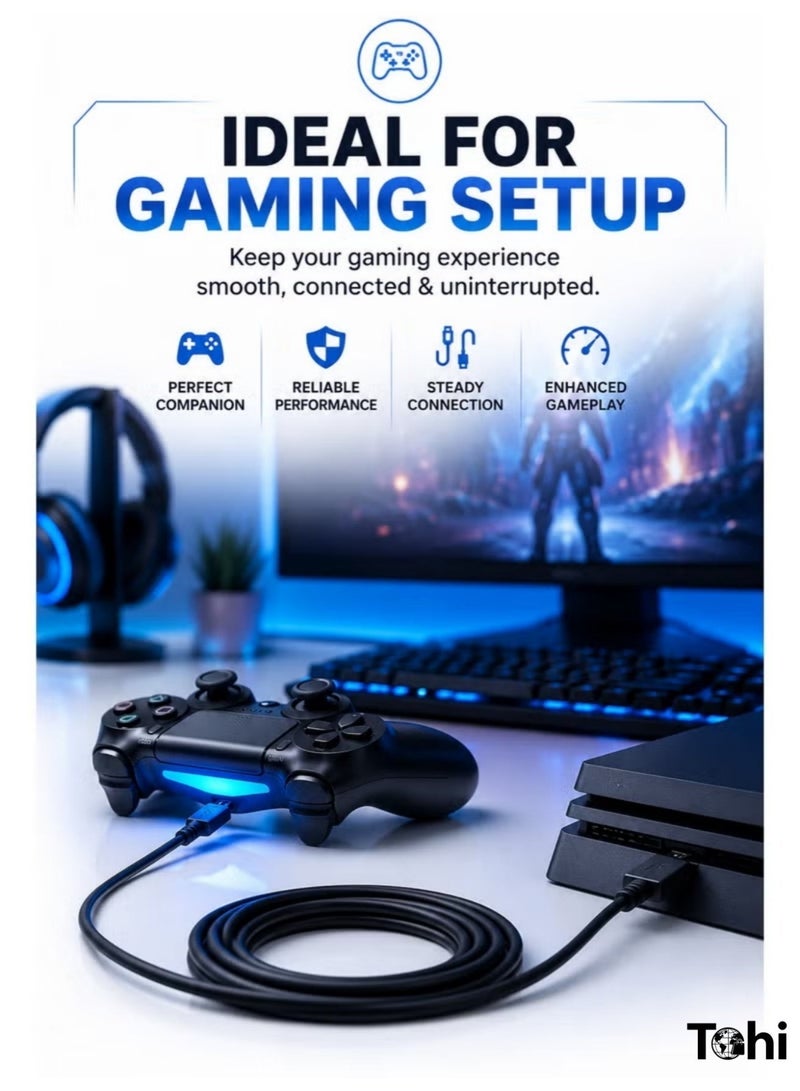 Tohi PS5 Controller Charger Cable USB-C 1.8M Charging Power Cable for PlayStation  PS5/ PS5 Slim/ PS5 Pro controllers Gamepad Charger Cord Line - Image 3