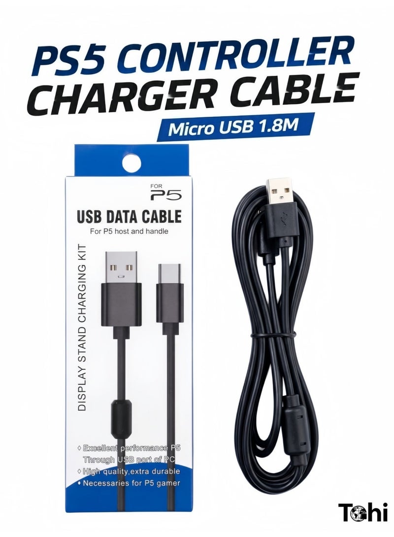 Tohi PS5 Controller Charger Cable USB-C 1.8M Charging Power Cable for PlayStation  PS5/ PS5 Slim/ PS5 Pro controllers Gamepad Charger Cord Line - Image 5