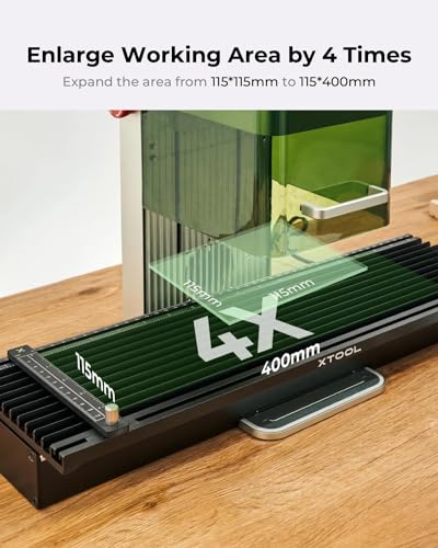 xTool Slide Extension for F2F1F1 Lite Expand The Laser Engraving Area to 115 400mm Longer Laser Engraving and Cutting for Laser Engraver 5 Clamps Included for Stability - Image 3