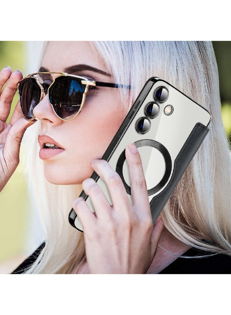 Captaintech Samsung Galaxy S24 Plus Leather Flip Case (2024) - Premium Personalized Texture with Credit Card Holder | Luxury Protective Wallet Cover - Image 3