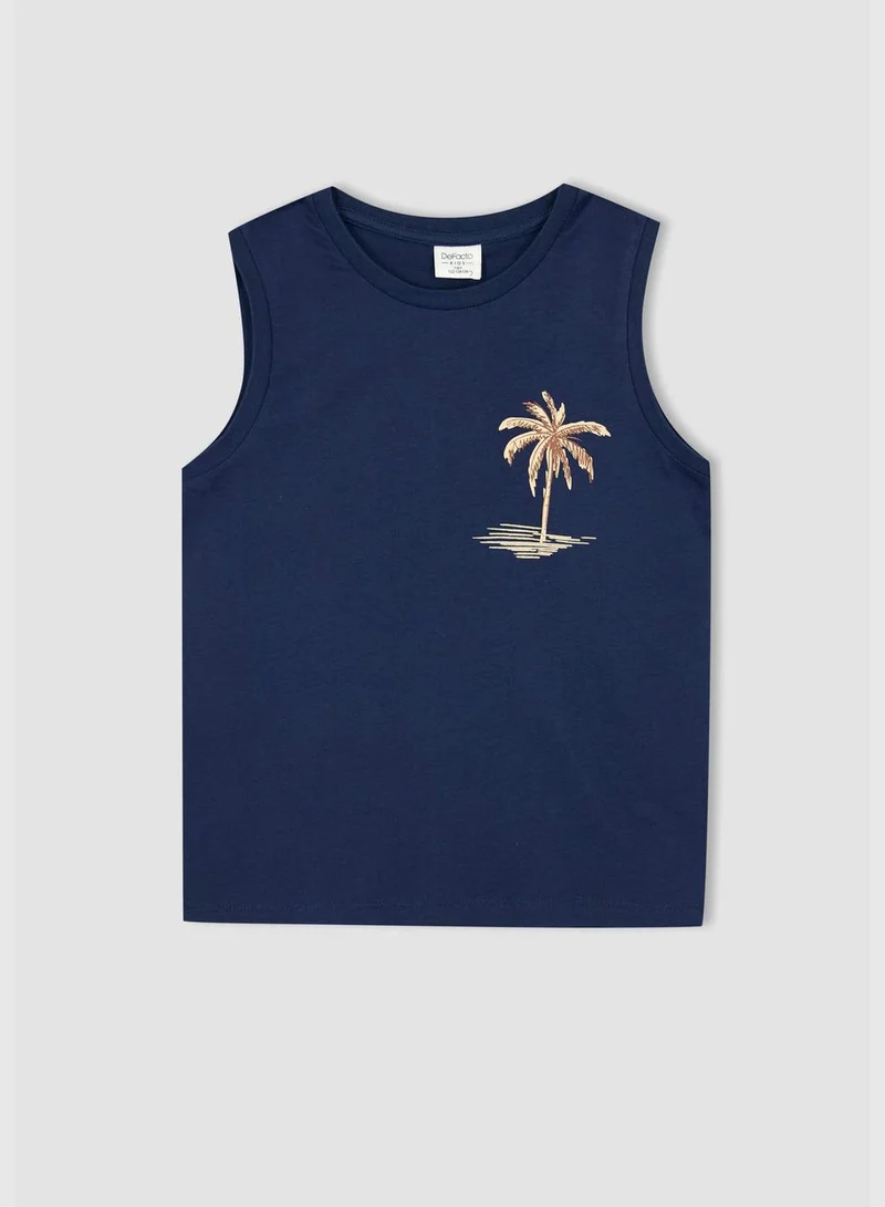 DeFacto Regular Fit Sleeveless Palm Print Loung Set
