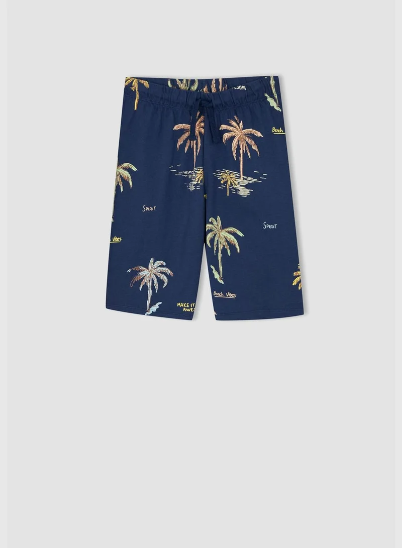 DeFacto Regular Fit Sleeveless Palm Print Loung Set