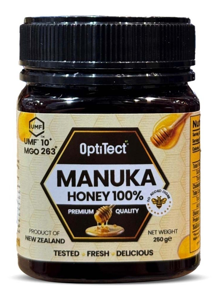 Manuka Honey – 250g | Premium New Zealand UMF™ 10+ MGO 263+, Pure & Authentic, BPA-Free Packaging