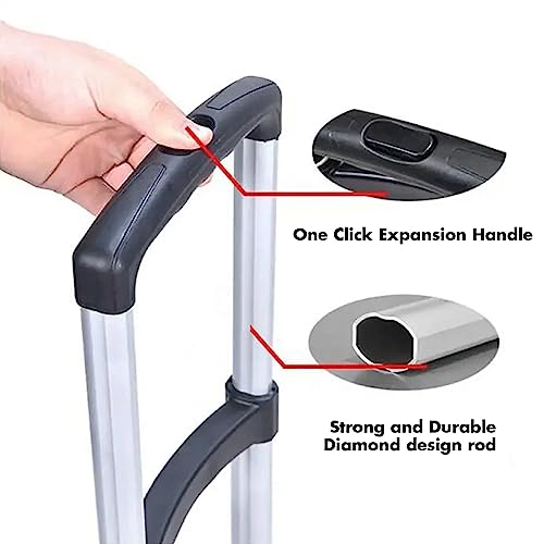 Aloxe Folding Portable Stair Climbing Cart Trolley: Portable Luggage Trolley w/Adjustable Handle, Bungee Cord Tri-Wheel, Hand Truck, Lightweight Dolly cart, Luggage Moving for Home & Office. - Image 4