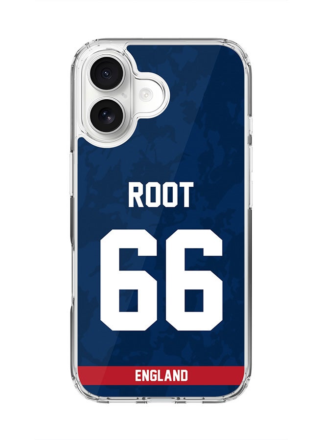 Classic Clear MagSafe Case for iPhone 17 , Hybrid Soft Case Flexible Edges Anti Drop TPU PC Gel Thin Transparent Cover [ Designed for iPhone 17 ] - Team England Joe Root, Jersey No 66
