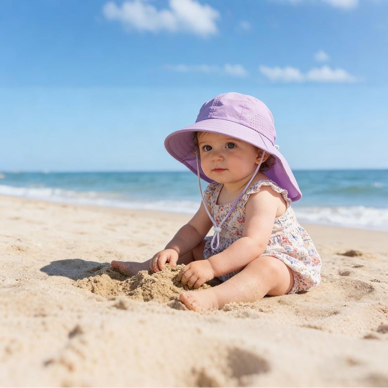 Yuoahcn Baby Dinosaur Sun Hat Toddler Boys Beach Hats Breather Quick Dry Kids Bucket Cap UV Protection Swim Hat for Girl 0-4Y - Image 2