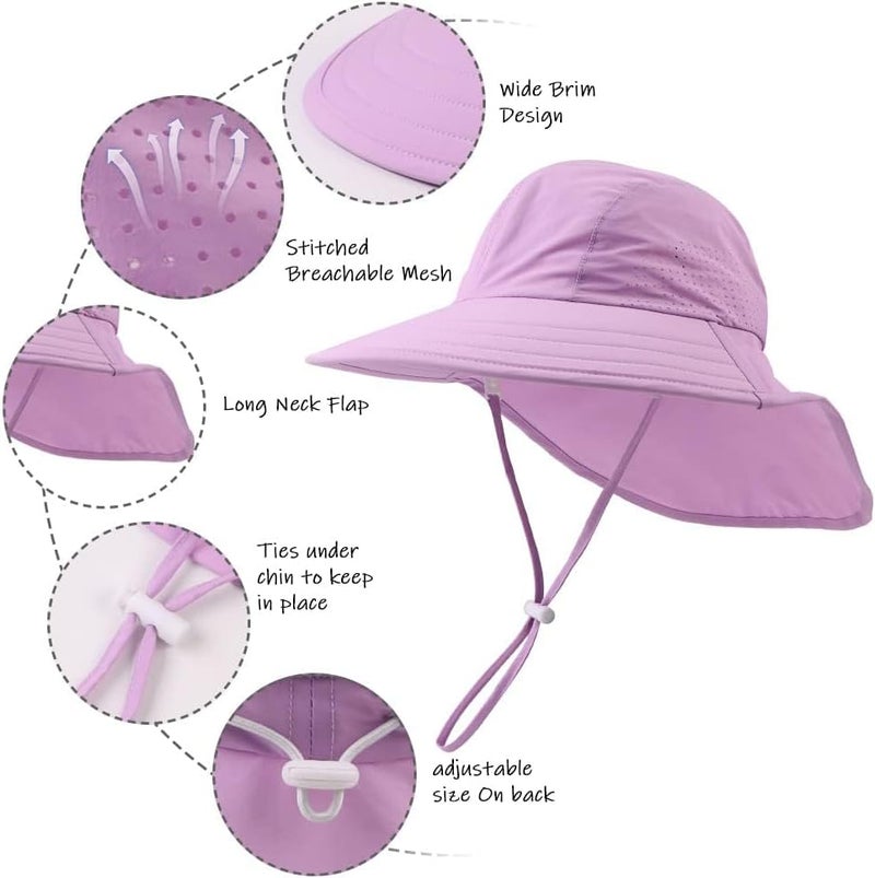 Yuoahcn Baby Dinosaur Sun Hat Toddler Boys Beach Hats Breather Quick Dry Kids Bucket Cap UV Protection Swim Hat for Girl 0-4Y - Image 5
