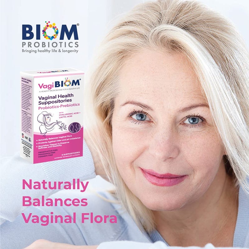 VagiBiom تحاميل فاجي بايوم لبكتيريا حمض اللاكتيك توازن الفلورا الميكروبية والتحكم في الروائح نظام توازن وتغذية الفلورا الصحية خالية من البارابين وخالية من المواد الحافظة - Image 4