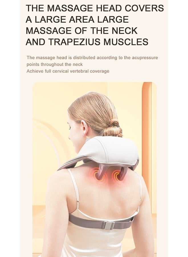 Loquat Mini Kneading Neck Massager Shoulder And Neck Hot Compress Massager Trapezius Massage Free Hands - Image 5