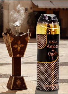 Al Nuaim Al Nuaim Ameer Al Oudh Unisex Deodorant - 200ml | Alcohol Free Deo | Body Spray | Long Lasting Perfumed Spray  - Image 3