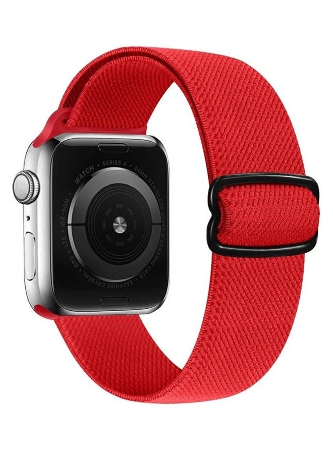 BGM Nylon Replacement Strap Watchband For Apple Watch Series 6/SE/5/4/3/2/1 42-44mm Red - Image 2
