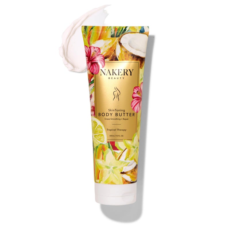 NAKERY Body Butter Anti Aging Moisturizer - Body Cream Skin Tightening Cream & Neck Firming Cream, Moisturizing Cream & Neck Tightening Cream for Body & Face Cream for Dry Skin 300ml(Tropical Therapy) - Image 1