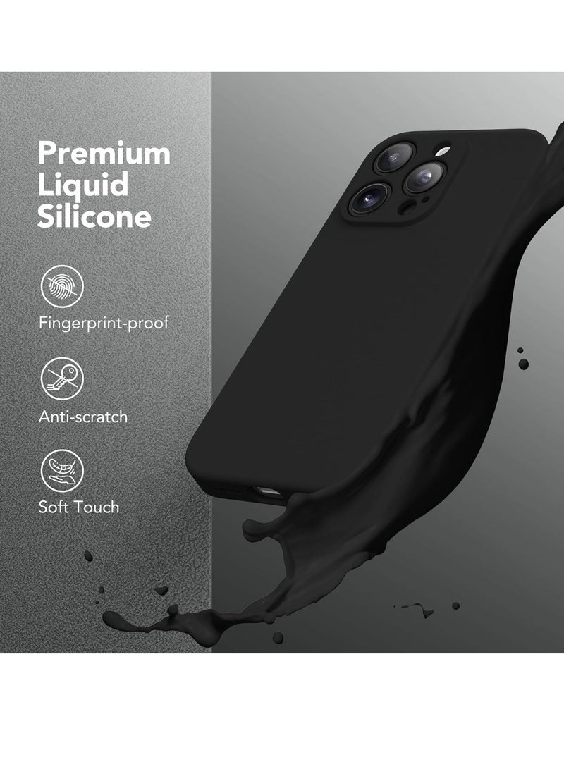 MUNTAQI Strong Magnetic for iPhone 15 Pro Max Case Silicone, Compatible with MagSafe, [Camera Protection][2X Screen Protectors]Slim Protective Phone Case, Soft Anti-Scratch Microfiber Lining, Black - Image 2