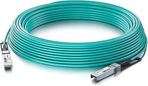 10Gtek 10G SFP AOC Cable 10GbE SFP to SFP Active Optical Fiber Cable OM3 MMF Directattach Fiber Assemblies with SFP connectors for Cisco SFP10GAOC25M Ubiquiti UniFi Supermicro Mikrotik 25meter - Image 1