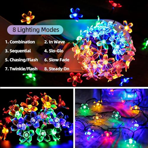 XERGY 30 LED Fairy String Solar Silicon Flower Outdoor/Indoor Waterproof Light, Decorations for Garden, Lawn, Wedding, Party (Multicolor) - Image 3