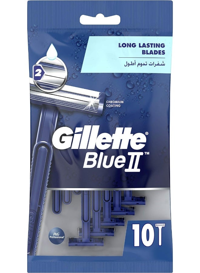 Gillette Blue II Men's Disposable Razors x10 - Image 1