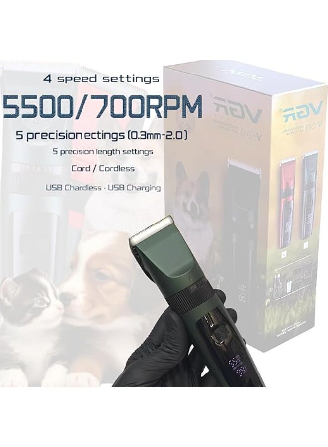VGR V-240 Professional Pet Clipper - Dog & Cat Safe Rechargeable 1500mAh - Image 3