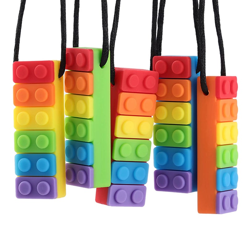 Rainbow Chewy Necklace for Kids - 5 Pack