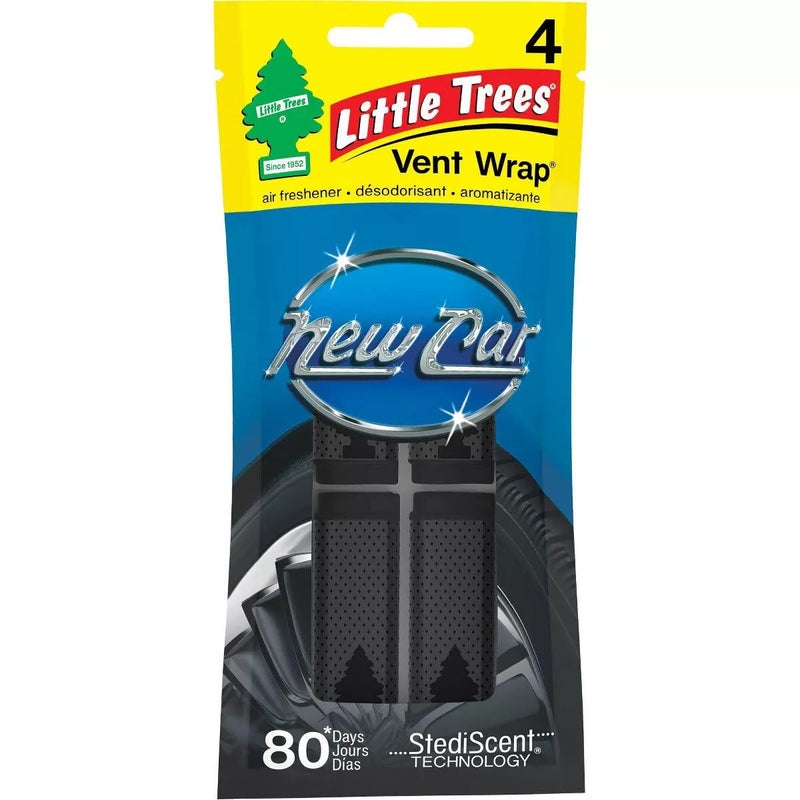 Little Trees Vent Wrap Car Air Freshener - New Car Scent, 16 Count (4 Packs) - Image 1