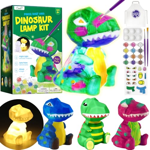 LAOESE Paint Your Own Dinosaur Lamp Kit Art Supplies Kids Paint Set Arts and Crafts for Kids Ages 812 Dinosaur Toys Girls Boys Birthday Easter Gifts for Kids Ages 3 4 5 6 7 8 9 10 11 12 - Image 1