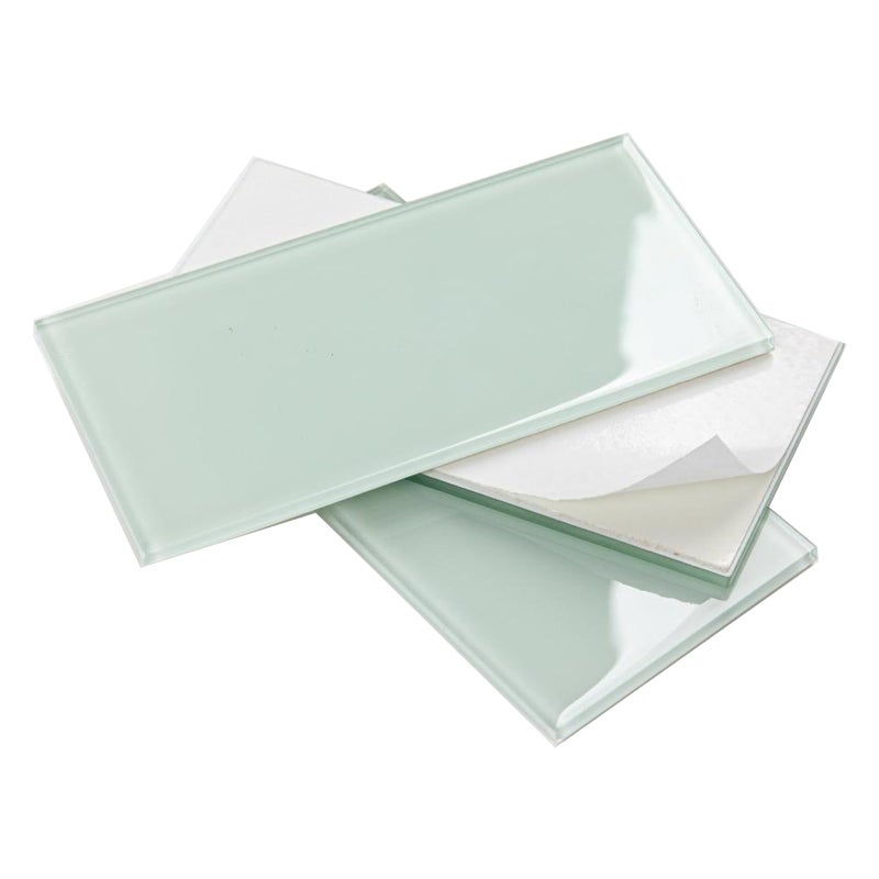 Adedeo Peel and Stick Glass Subway Tiles 3 x 6 Inch Glass Tiles for Backsplash Kitchen Bathroom Backsplash Wall Light Green Pack of 40 Pieces 5sqft - Image 2