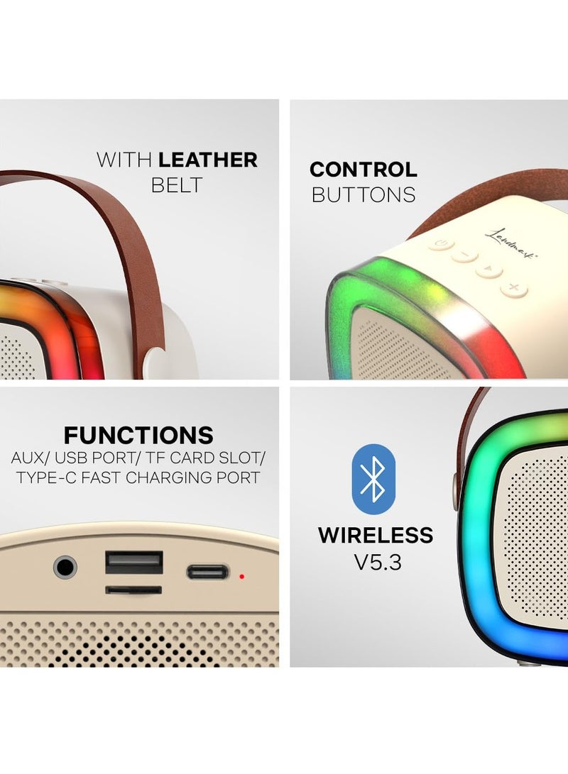 Bluetooth Speaker with 10W RMS Stereo Sound Wireless Mice with 3 Voice Converter RGB Lights 8Hrs Non-Stop Music Multi Compatibility Modes  - Image 2