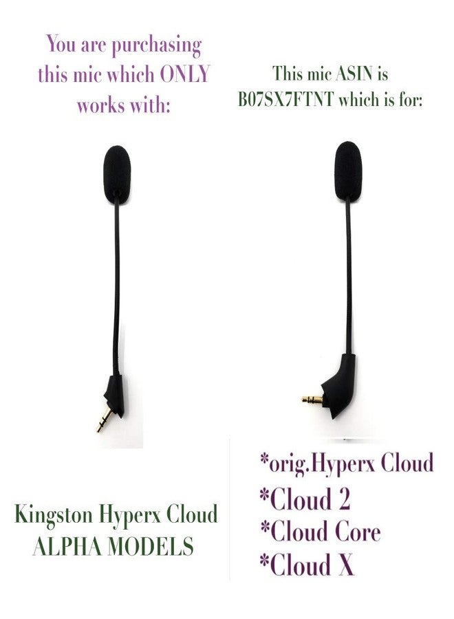 TNE ميكروفون بديل TNE 2-Pack Cloud Alpha 3.5mm فقط لسماعات الألعاب Kingston HyperX Cloud Alpha PS4 Xbox One Nintendo Switch كمبيوتر PC ماك - Image 2