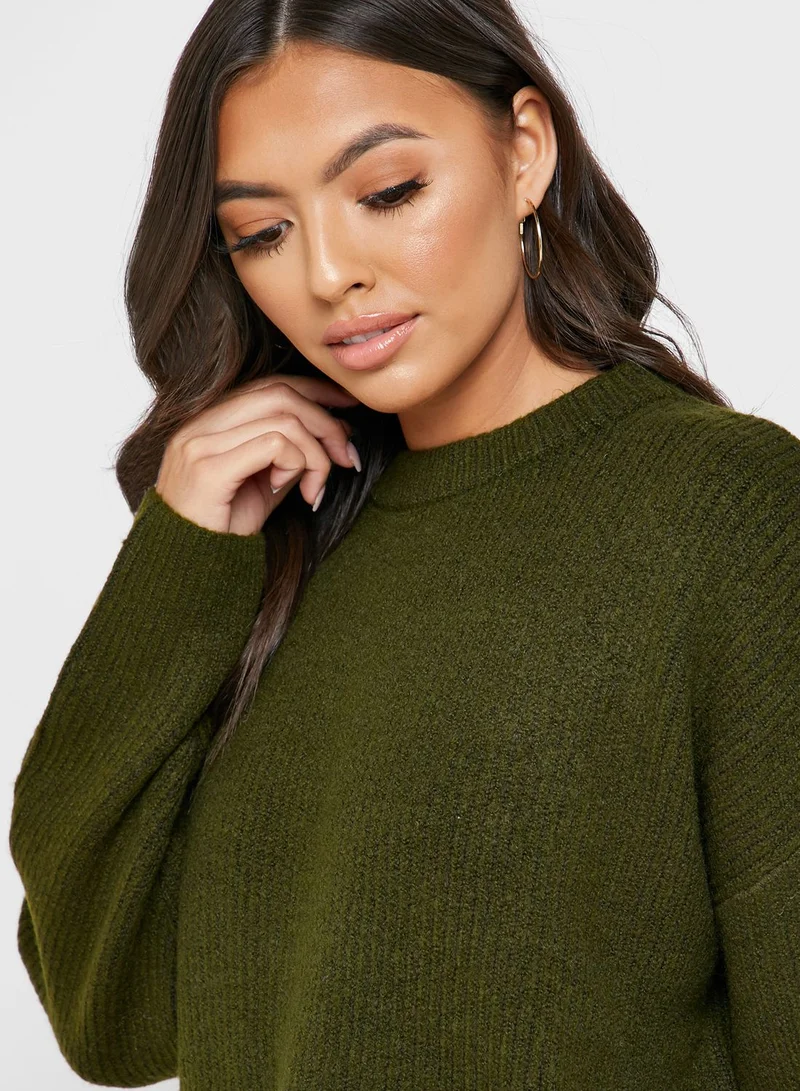 Topshop Petite Cable Knit Cropped Sweater