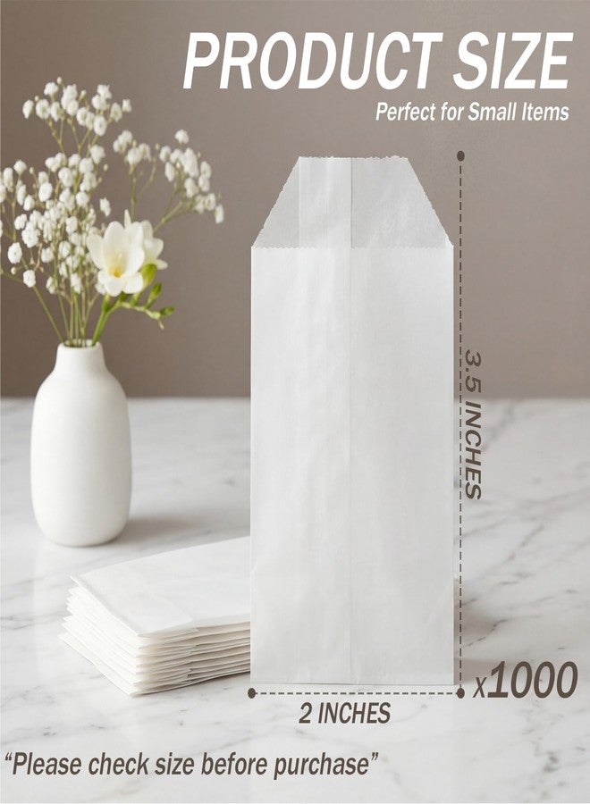 Marspark 1000 Pcs Mini Glassine Wax Paper Bags 2 x 3 1/2 Inch Small Flat Semi Clear Envelopes Paper Bags Bulk for Shop Retail, Seeds, Candles, Candies, Cookie Packaging, Desserts Baked Goods Wrappers - Image 3