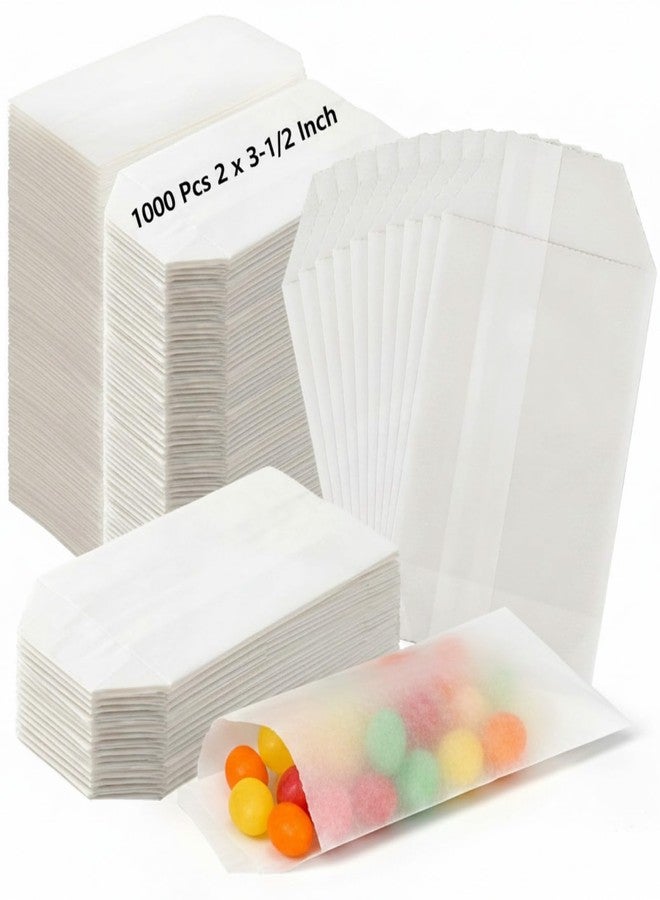 Marspark 1000 Pcs Mini Glassine Wax Paper Bags 2 x 3 1/2 Inch Small Flat Semi Clear Envelopes Paper Bags Bulk for Shop Retail, Seeds, Candles, Candies, Cookie Packaging, Desserts Baked Goods Wrappers - Image 1