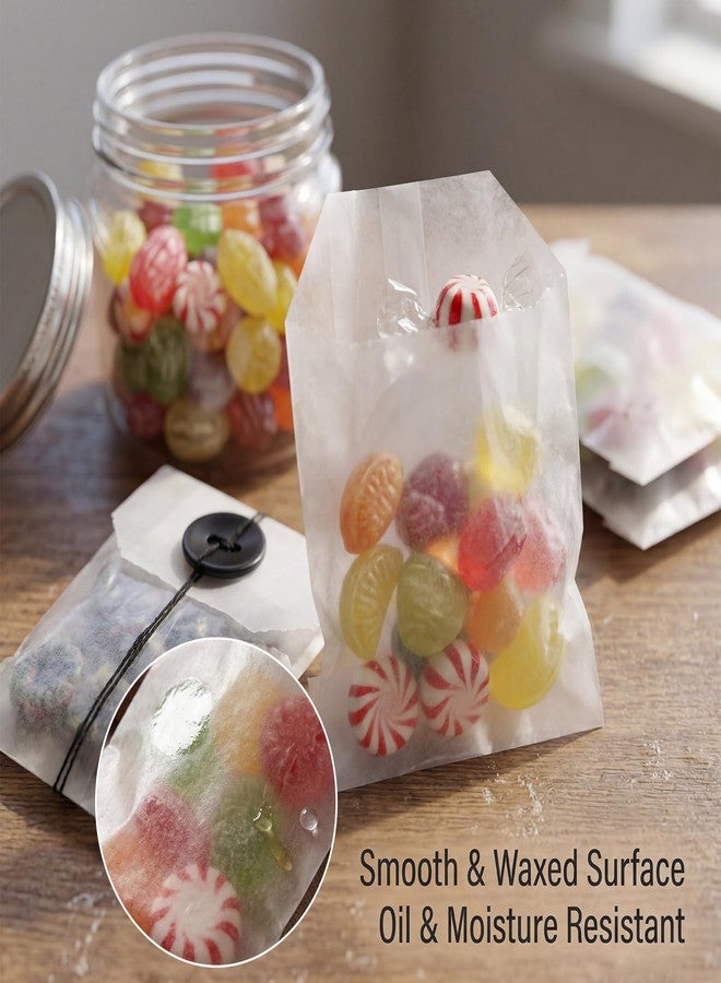 Marspark 1000 Pcs Mini Glassine Wax Paper Bags 2 x 3 1/2 Inch Small Flat Semi Clear Envelopes Paper Bags Bulk for Shop Retail, Seeds, Candles, Candies, Cookie Packaging, Desserts Baked Goods Wrappers - Image 4
