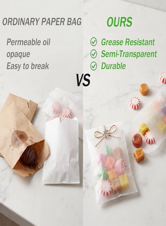 Marspark 1000 Pcs Mini Glassine Wax Paper Bags 2 x 3 1/2 Inch Small Flat Semi Clear Envelopes Paper Bags Bulk for Shop Retail, Seeds, Candles, Candies, Cookie Packaging, Desserts Baked Goods Wrappers - Image 5