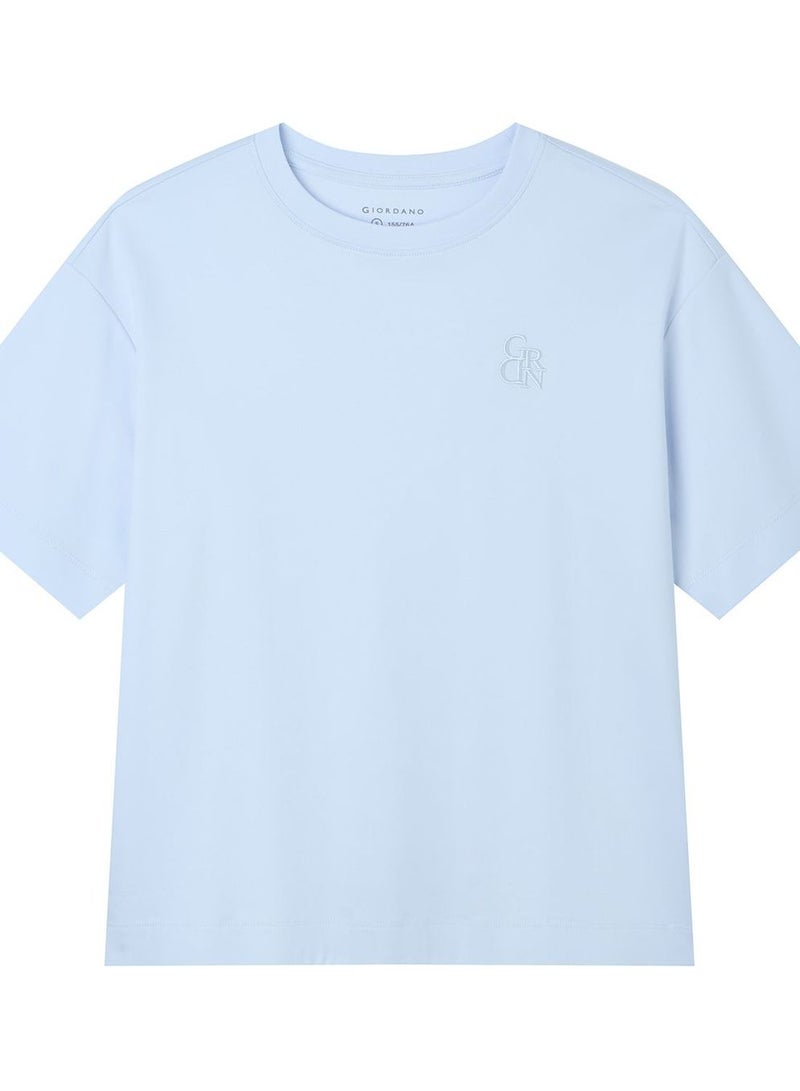 GIORDANO Women’s Embroidered Cotton Liquid Touch Tee - Image 3