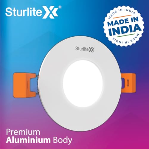 Sturlite Eco LYF 4W Round LED Downlight| 6500K Cool White Color Temperature| 280 Lumens with CRI Tech for Various Ceiling Types and Rooms - (Pack of 2) - Image 3