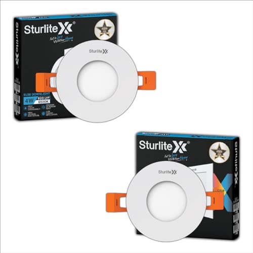 Sturlite Eco LYF 4W Round LED Downlight| 6500K Cool White Color Temperature| 280 Lumens with CRI Tech for Various Ceiling Types and Rooms - (Pack of 2) - Image 1