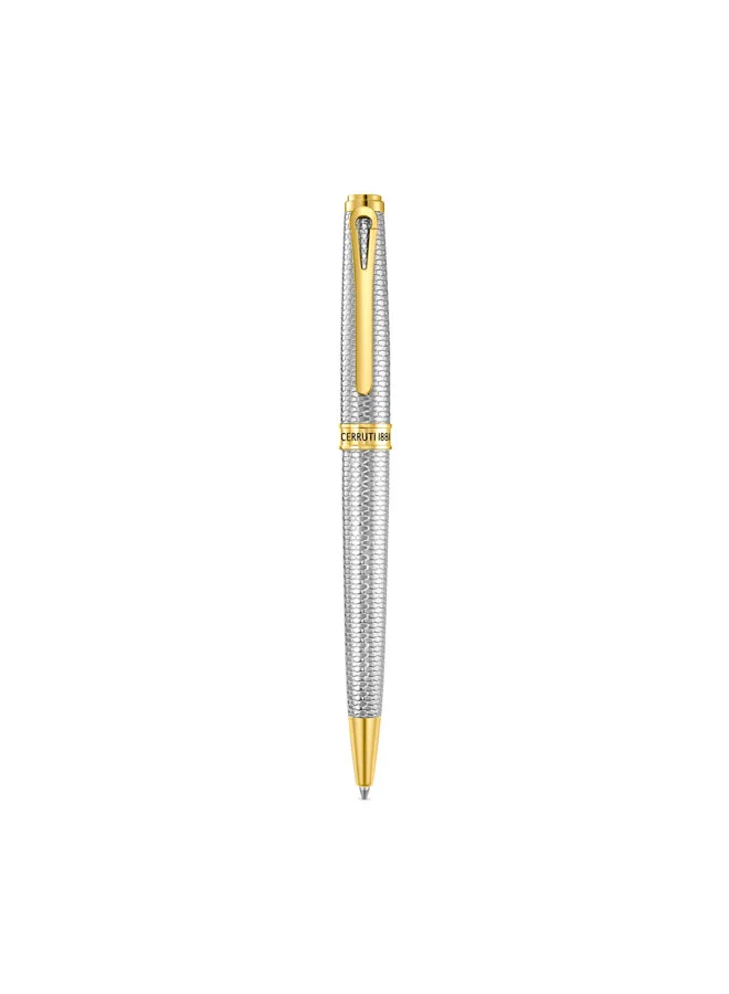 CERRUTI 1881 Giovanni Gold Plated Trims Twist Ballpoint Pen for Men, Blue Ink
