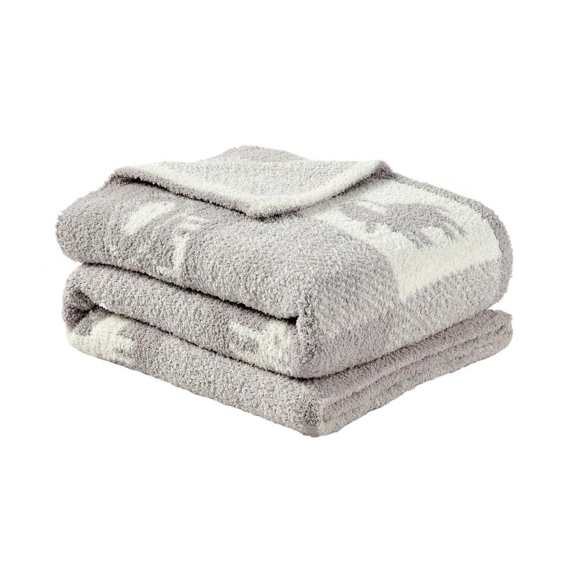 CREVENT 30"X40" Cozy Soft Warm Knitted Baby Blanket for Girls Boys, Newborn Essentials for Infant, Baby Shower Receiving Gift - Animal Grey 75X100cm - Image 1
