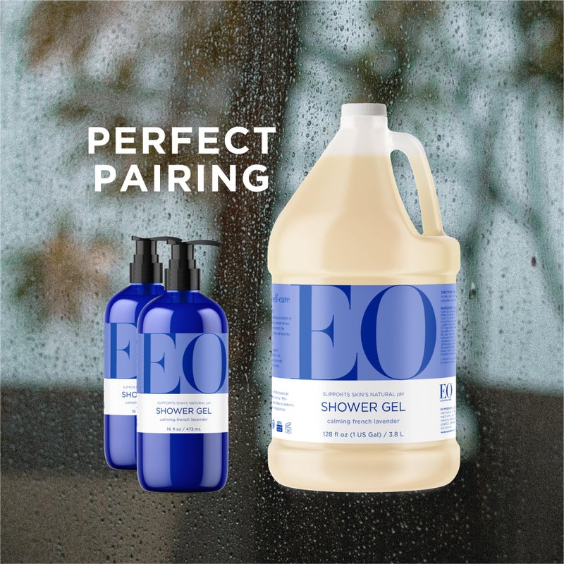 EO Shower Gel Body Wash, 16 Ounce (Pack of 2), Lavender, Organic Plant-Based Skin Conditioning Cleanser with Pure Essentials Oils - Image 4