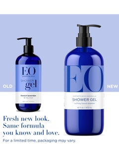EO EO Shower Gel Body Wash, 16 Ounce (Pack of 2), Lavender, Organic Plant-Based Skin Conditioning Cleanser with Pure Essentials Oils  - Image 2