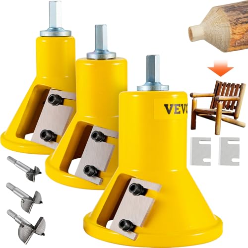 VEVOR Tenon Cutter, 1"/25.4mm & 1.5"/38mm & 2"/50.8mm, with Dual Straight Blades & Button Screws Home Master Kit, Premium Aluminum & Steel Log Furniture Cutter, Commercial Starter’s Tool for Home DIY - Image 1