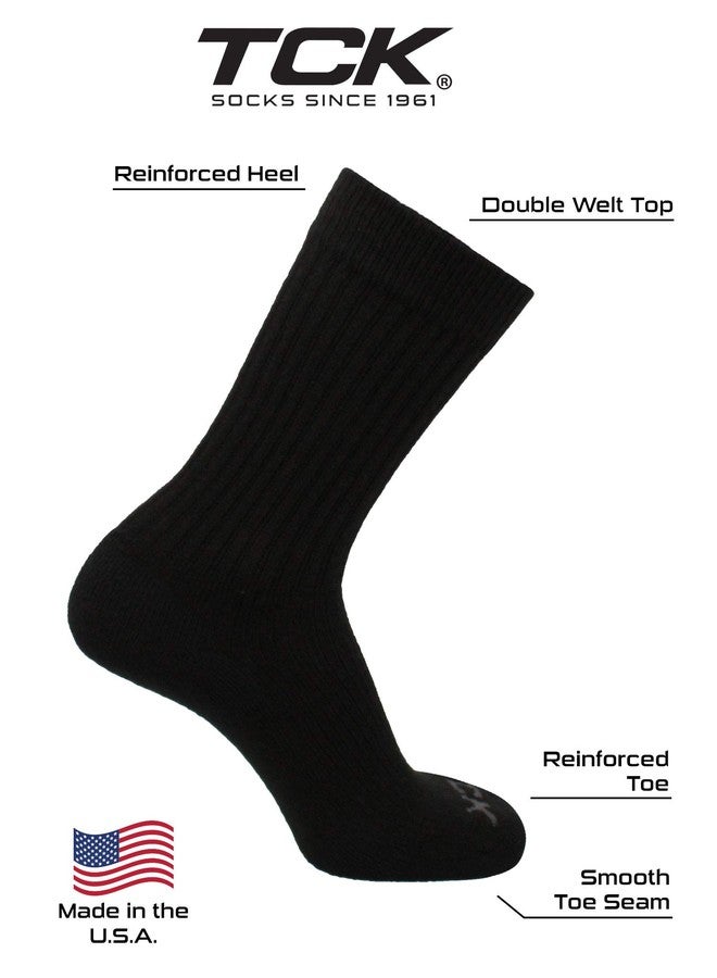 TCK Reacs Acrylic Multisport Crew Socks (Black, Large) - Image 3