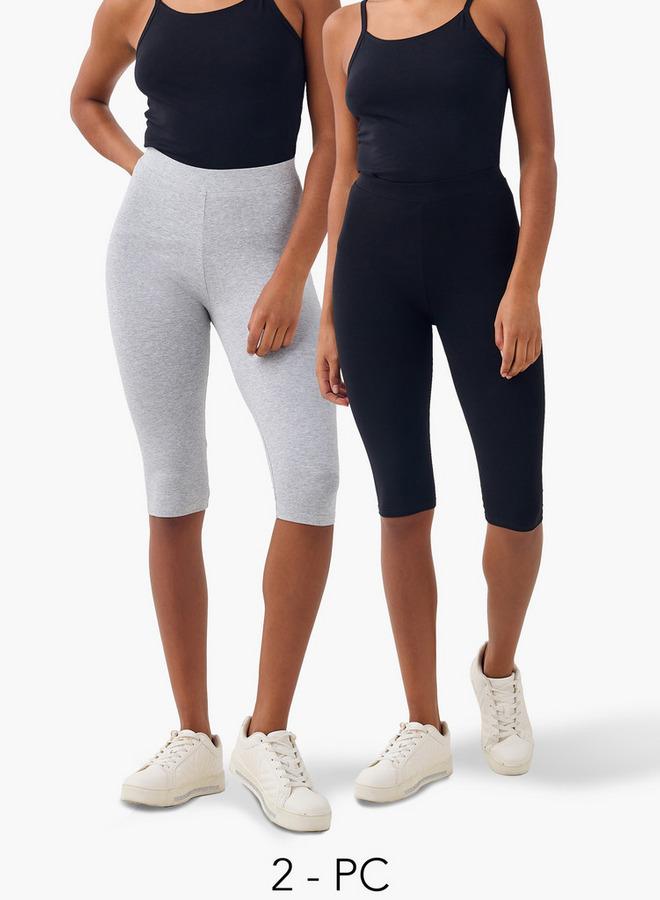 Splash FAV Set of 2   Cropped Flexi Waist Leggings - Image 1