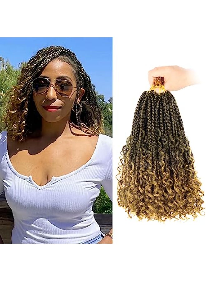 Diha Goddess Box Braids Crochet Hair With Curly Ends 10 Inch Bohomian Box Braids Crochet Braids 8 Packs 3X Crochet Braids Synthetic Braiding Hair Extension for Black Women 10 Inch Pack of 8 T27 - Image 1