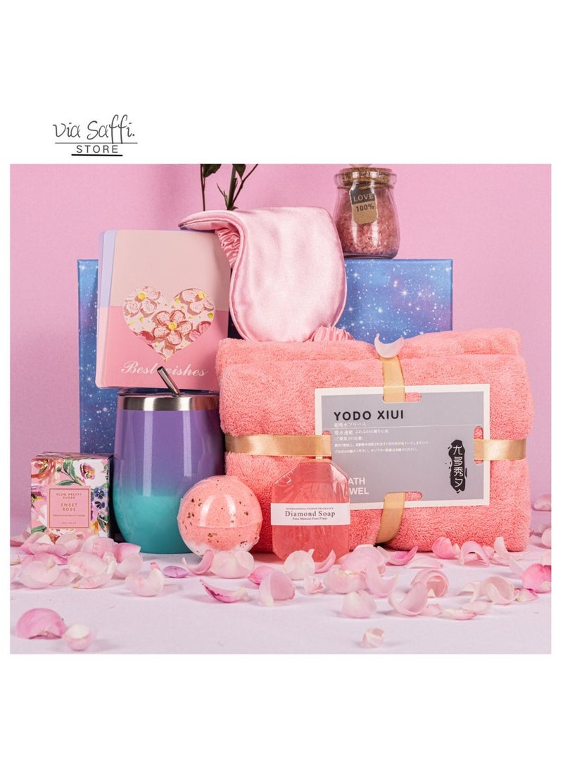 Via Saffi Gifts Basket for Women,Ramadan Birthday Gifts for Women Girlfriend,Spa Gift Set for Women Mom Sister Girls Ladies Girlfriend  - Image 1