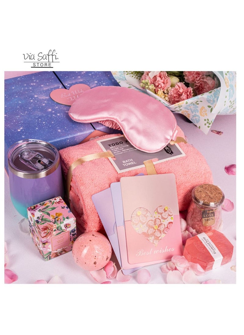 Via Saffi Gifts Basket for Women,Ramadan Birthday Gifts for Women Girlfriend,Spa Gift Set for Women Mom Sister Girls Ladies Girlfriend  - Image 2